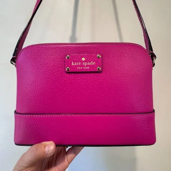 💖 Kate Spade Wellesley Hannah Crossbody / Shoulder Bag | Hot Pink Leather - Picture 3 of 9